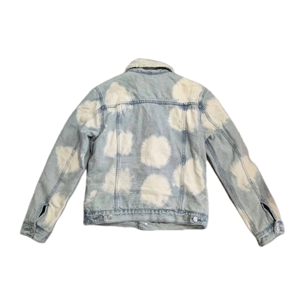 Pacsun Sherpa Lined Collar Jean Denim Heavyweight Button Jacket Women Size S - Picture 3 of 12